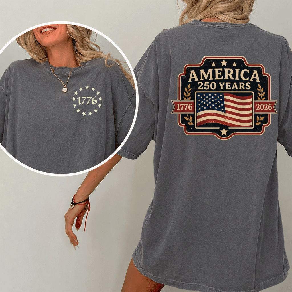 Comfort Colors 250 Years of Freedom Patriotic Shirt  - 250 Years of Freedom Patriotic Gift for Men Women, Independence Day Graphic - lifestyle view